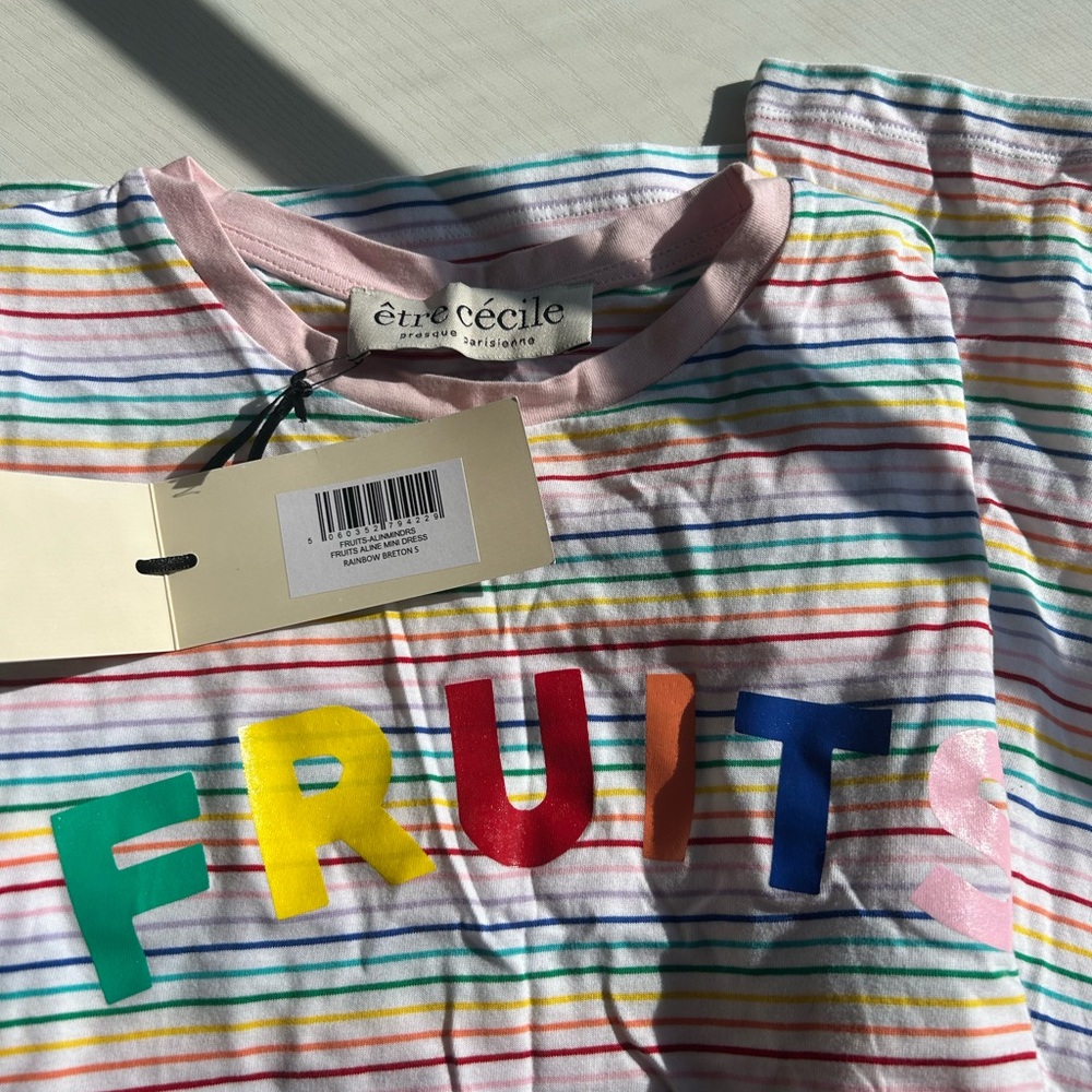 Être Cécile Striped 'Fruits' Rainbow Dress